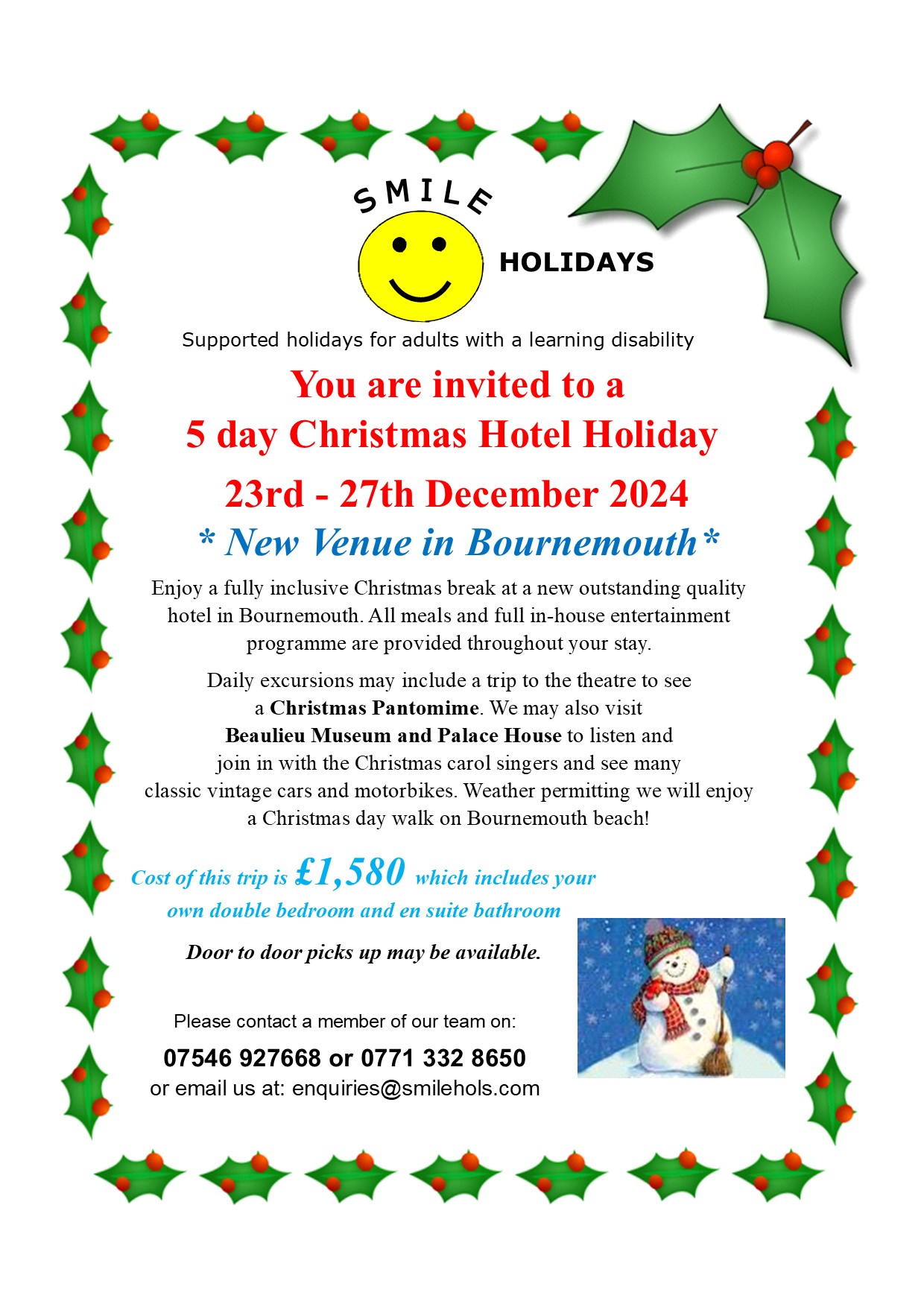 Christmas Holiday 23-27 December  from Smile Holidays 2024