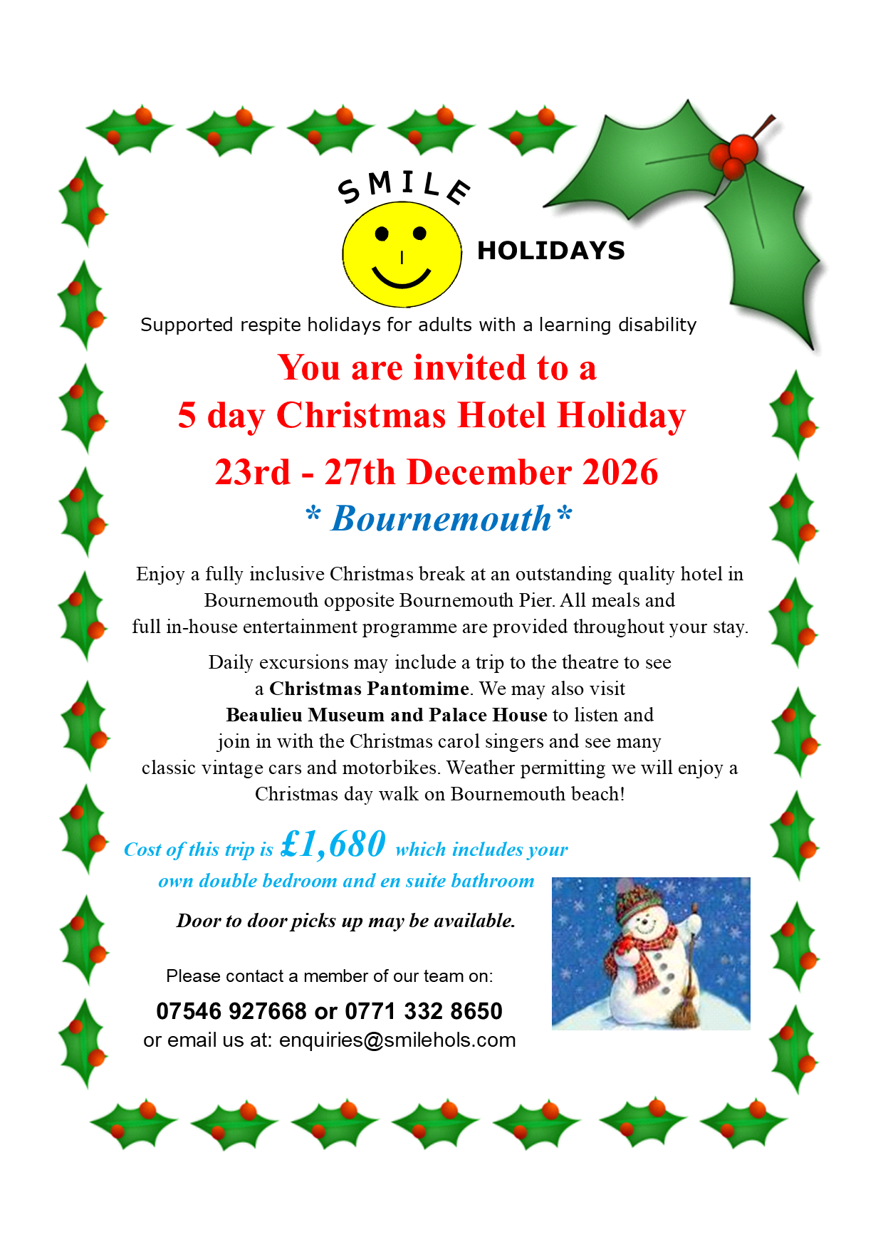 Christmas Holiday 23-27 December 2026  from Smile Holidays 2026 PICTURE