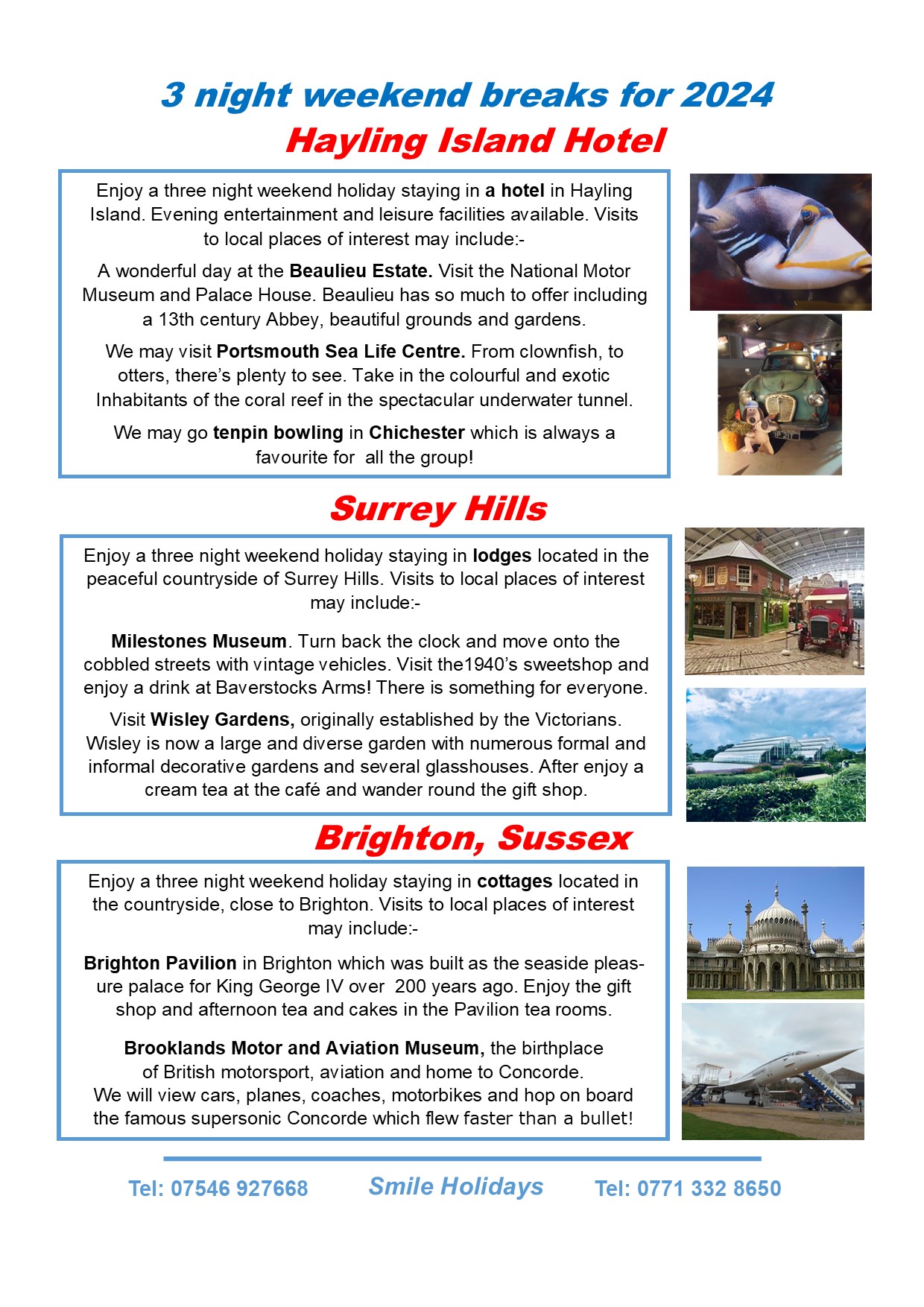 Weekend Breaks 2024 from Smile Holidays 2024