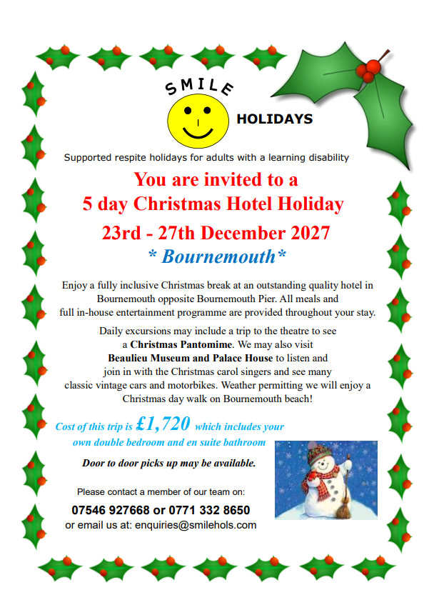 Smile Holidays Christmas Holiday December 2027